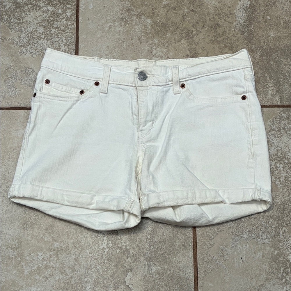 Levi's Classic White Jean Shorts